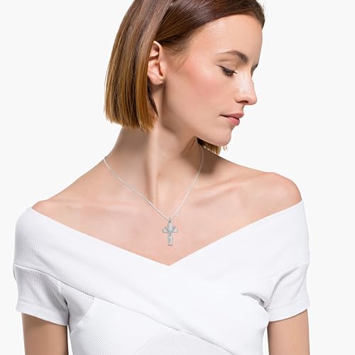 Cremation Jewelry for Ashes Pendant - Cross Urn Necklace with Mini Keepsake Urn Memorial Ash Jewelry - color: Steel