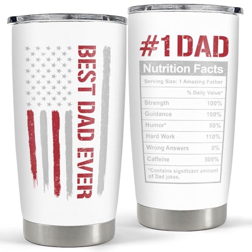 SANDJEST Best Dad Ever 20oz Insulated Tumbler with Lid for Father - Double-wall Insulated Stainless Steel Mug - Coffee Cup for Outdoor Travel Sport Office, Gift for Birthday Father’s Day - color: Dad 7
