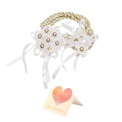 Lazo para Boda Set, Wedding Lasso Traditional Catholic Ceremony Cord with Lazo de Bodas para los Novios - color: White-3
