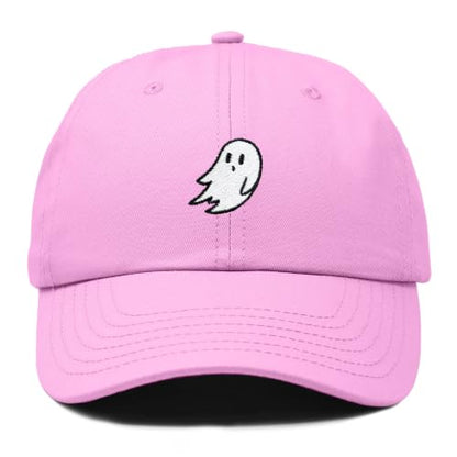 DALIX Ghost Embroidered Mens Womens Cotton Dad Hat Baseball Cap Adjustable - color: Light Pink