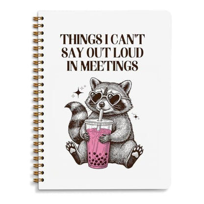Funny Raccoon Spiral Notebook, Gifts for Women Girls Raccoon Lovers Journal - color: Funny Raccoon Art