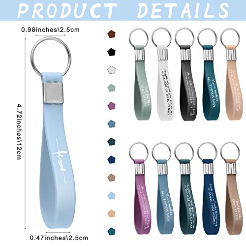 Unittype 56 Pcs Inspirational Christian Gifts Bible Verse Silicone Keychain