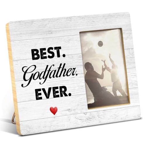 Yuzi-n Godfather Gifts for Men Wood Picture Frame for 4x6 Inches Photo - style: Godfather