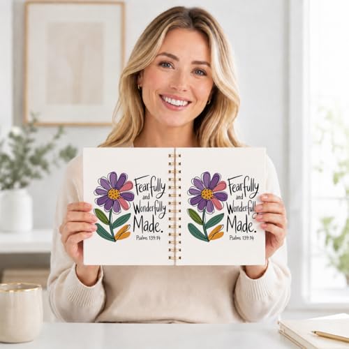 Rusenbao Christian Bible Verse Spiral Notebook Journal for Women Teen Girls