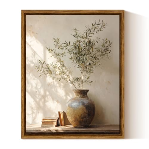 InSimSea Framed Vintage Olive Tree Canvas Wall Art, 10x8 Inch - color: Olive Tree in the Sunlight