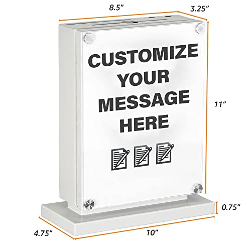 POCHAR Large Metal Suggestion Box With Slot and Lock, Safe Lock Tip Jar - color: White