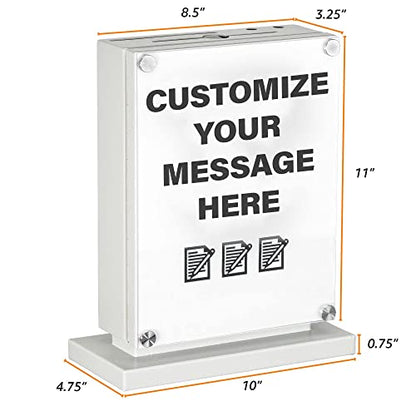 POCHAR Large Metal Suggestion Box With Slot and Lock, Safe Lock Tip Jar - color: White