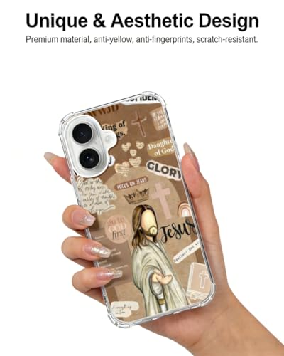 Brown Christian Phone Case Compatible with iPhone 17, God Jesus Aesthetic Phone Cover for iPhone 17 - color: Brown Christian