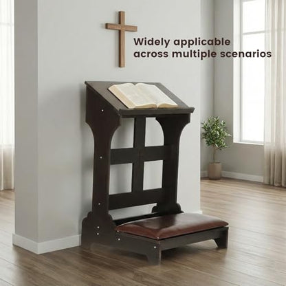 Prayer Kneeler Bench Wooden Prayer Bench for Kneeler Prayer Wooden Church Prayer Chair Prayer Bench Stool Padded Kneeler Prayer Table at Home with Cushion Pad