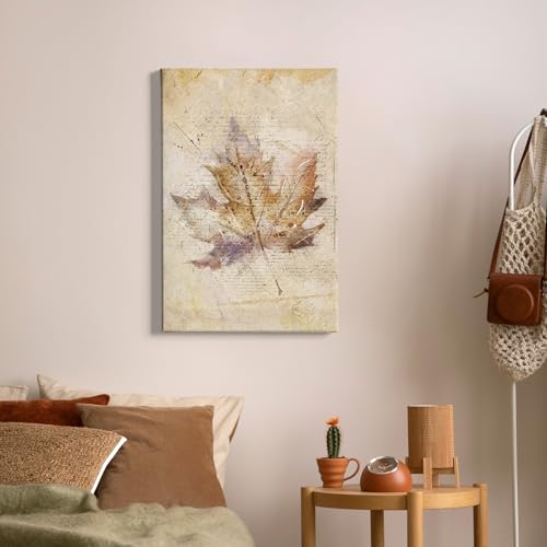 HIWX Fall Decorations For Home,Fall Wall Art Canvas,Vintage Watercolor Maple Leaf Autumn Fall Framed Canvas Wall Art Decor,Fall Autumn Wall Art Artwork Home Decoration For Room Bedroom 16x24 Inch - color: fall 3, size: 24"L x 16"W
