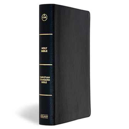 CSB Everyday Study Bible, Black Bonded Leather, Black Letter, Study Notes and Commentary, Illustrations, Articles, Charts, Easy-to-Carry, Easy-to-Read Bible Serif Type