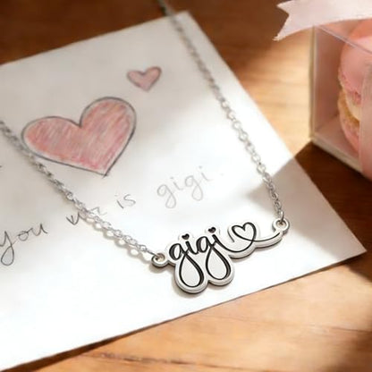 Faith Jesus Cross Necklace Name ID Warm Gift for Mama Gigi Grandma Women - color: gigi letter necklace