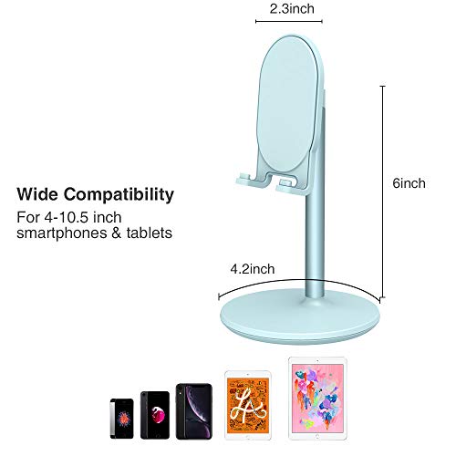 Bright Stone Phone Stand for Desk, Adjustable Cell Phone Holder for Desk, Compatible with 4"-12.9" Phones/Tablet/iPhone/iPad/Switch (Blue) - color: Blue