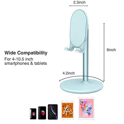 Bright Stone Phone Stand for Desk, Adjustable Cell Phone Holder for Desk, Compatible with 4"-12.9" Phones/Tablet/iPhone/iPad/Switch (Blue) - color: Blue