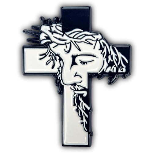 Enamel Pins, Jesus Christ & Cross Pins for Backpacks, Christian Religious God Faith Lapel Pin, Catholic Bedge Brooch for Lanyard, Bag, Hat, Clothes, Jacket, Vest. - style: Christ & Cross