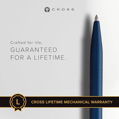 Cross Click Blue Lacquer Selectip Ballpoint Pen with Chrome Appointments - color: Blue