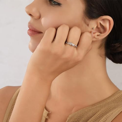 MOROTOLE To My Mom Sterling Silver Ring, Love Knot Silver Ring for Women Forever Linked You And Mom Rings Adjustable Thumb Rings Mother Gifts… - color: Love Rings - No Card