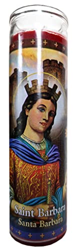 Saint Barbara (Santa Barbara) Red Devotional Candle