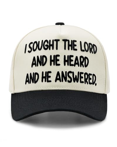 Waldeal Christian Hat - I Sought The Lord and He Heard and He Answered Trucker Hat, Religious Gifts for Men Women - color: Black