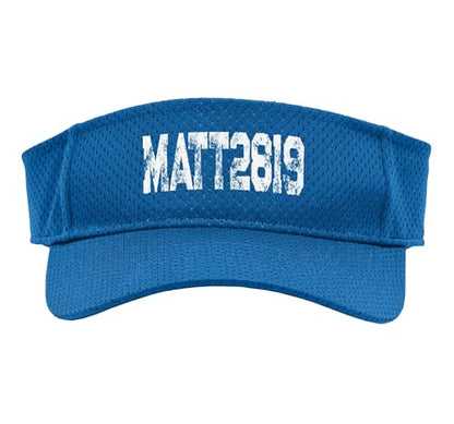 Favorite Bible Verse Matthew 28 19 Go Make Disciples Sport Sun Visor - color: Royal Blue