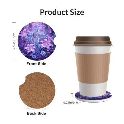 Magical Cross Car Cup Holder Coasters Absorbent Ceramic Coaster - color: Pink