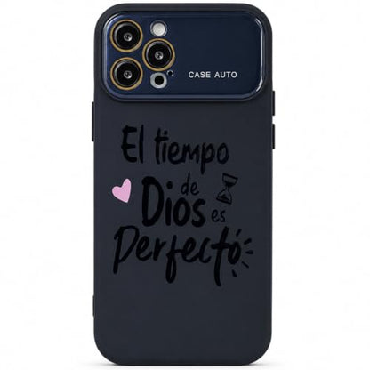 for iPhone 17 Pro Max Case God's Timing is Perfect Spanish Bible Verse Phone Case, Full Camera Lens Protection, Shockproof Drop Resistant Durable Cover (Black, iPhone 12 Pro) - color: black, size: iPhone 12 Pro