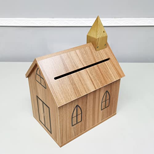 FixtureDisplays® Engineered Wood Tithes Offering Donation Box with Christian Cross, Church, Collection Boxes, Charity Boxes 14.5 X 10.4 X 20.3", Anti-Fishing, Requires Simply Assembly 21397-FBA