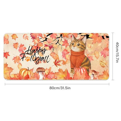 Britimes Large Mouse Pad, Mouse Pad, 31.5 x 15.7 Inch, Autumn Cute Cat - color: Autumn Cute Cat