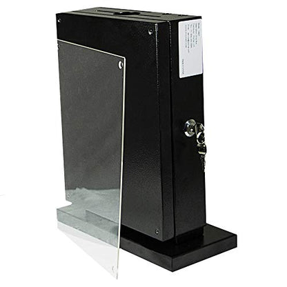 POCHAR Metal Large Suggestion Box With Slot and Lock, Safe Lock Tip Jar - color: Black