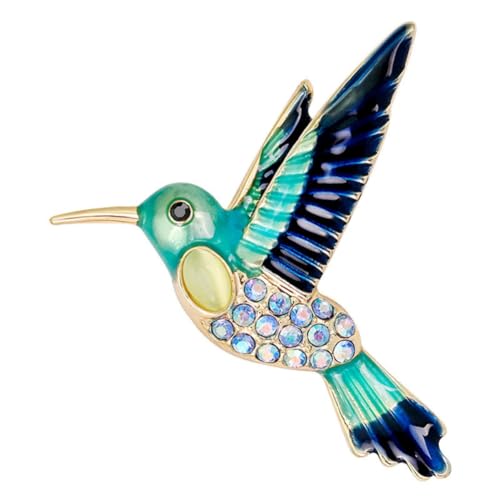 Cameo Brooch Vintage Silver Tone Lady Portrait Brooch Pins for Women Victorian Jewelry Crystal Rhinestone Brooches for Hat Scarf Collar Lapel Handbags Shawls for Christmas - color: Blue Hummingbird