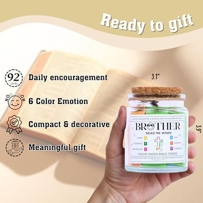Bible Verse Jar for Brother – 92 Strength Scriptures - color: Bible For Brother