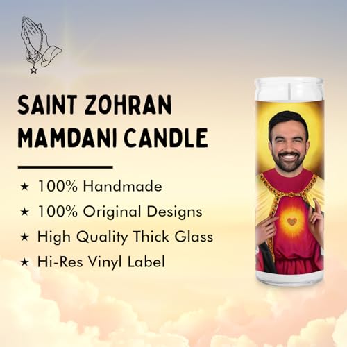 Zohran Mamdani Celebrity Candle - New York Mayor Decor - Unscented Handmade Soy Wax Glass Candle - Ideal Home Decor Gift for Democrat Fans and Collectors