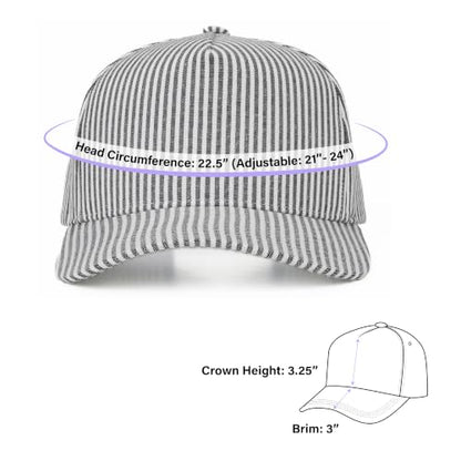 C.C Women's Criss-Cross Ponytail Trucker Hat - Snapback, One Size - color: Cotton Stripe-black