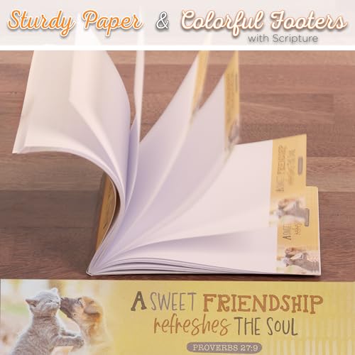 Christian Art Gifts Small Scripture Notepad: Sweet Friendship Bible Verse - color: Dark Gray/Kitten & Puppy