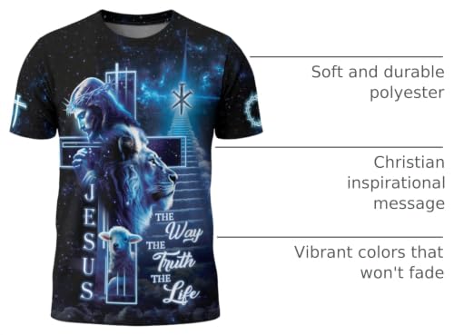 Jesus The Way The Truth and The Life Shirt, Religious Shirt for Men - color: Ds07, size: XX-Large