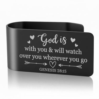 God is with You & Will Watch Visor Clip for Cars New Drivers Gifts - color: Black