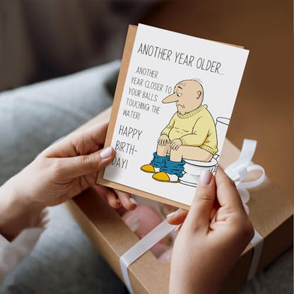 Funny Birthday Card for Men, Rude Aging Birthday Card for Husband Boyfriend Brother Dad Friend Uncle, Snarky 40th 50th 60th 70th Bday Cards Gift - color: Another Year Old