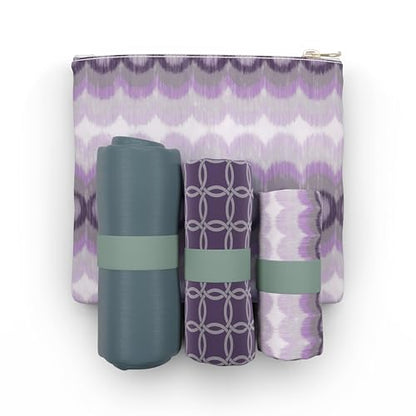 Pure Sage Reusable Grocery Bag - Stylish Shopping Bags for Groceries - Foldable Tote Bag - color: Purple