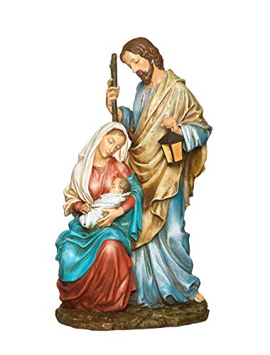 Joseph's Studio by Roman - Holy Family Figure on Base, Life of Christ, Renaissance Collection, 15.5" H, Resin and Stone, Religious Gift, Decoration