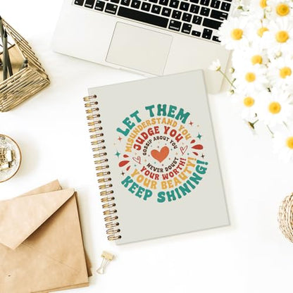 Let Them Inspirational Spiral Notebook, Motivational Journals for Women, Inspirational Positivity Journal, Let Them Misunderstand You Positive Hardcover Notebooks 5.5x8.3 - color: Let them