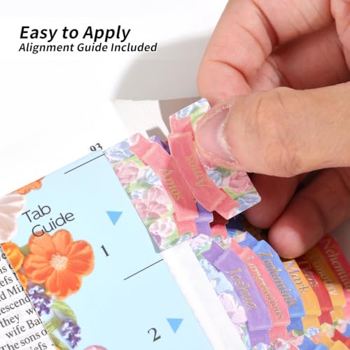 Bible Tabs for Women, 66 Large Print Laminated Bibles Chapters Index Tabs and 39 Blank Dividers Sticky Labels, Painted Flowers Bible Study Supplies, Journaling Accessories, Christian Gifts for Men - style: Painted Flowers