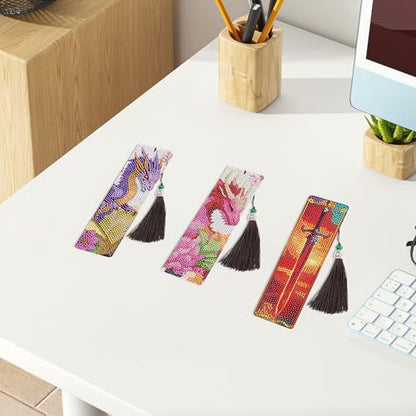 Dragon Sword Diamond Art Bookmarks, Diamond Painting Book Marks for Adults - style: Dragon 02