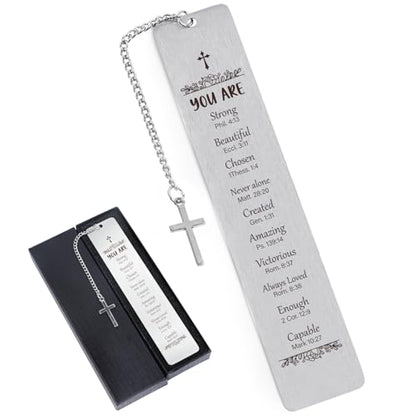 Metal Christian Bookmarks Gifts - Inspirational Bible Verse Bookmarks Gift for Book Lovers Religious Book Mark for Women Friends Birthday Baptism First Communion Graduation Retirement Gifts - style: Bible
