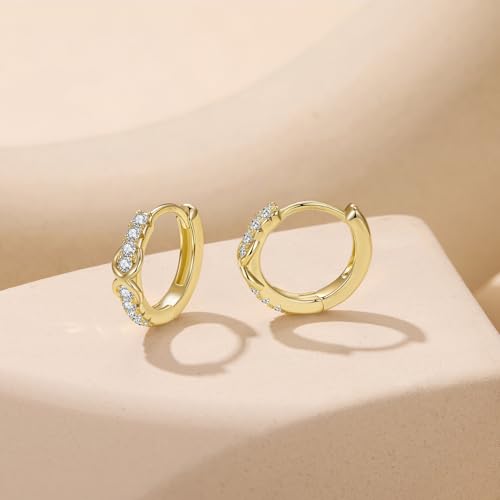 Turquoise Cross Hoop Earrings for Women 14K Gold Plated Infinity Angel Feather Pearl Turquoise Cross Star Hypoallergenic Post Christan Everyday Huggie Jewelry Gift - color: Gold Infinity