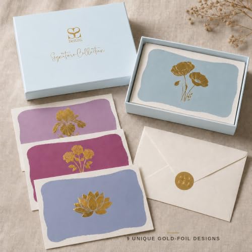 SETTINI® Floral Greeting Cards with Envelopes, Assorted Boxed Set - color: Flower