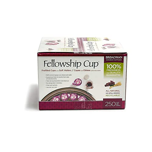 Broadman Pre-filled Communion Fellowship Cup Juice and Wafer Set, 250 Count - size: 250 Count (Pack of 1)