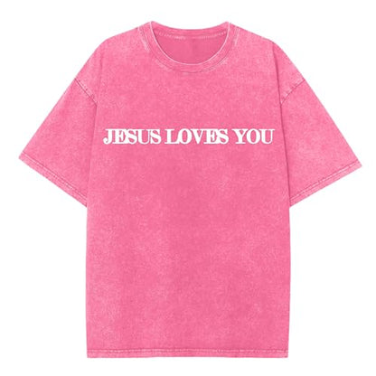 Christian Believer Faith God Religious T-Shirt Jesus Shirts for Women Men - color: Roseb, size: X-Large