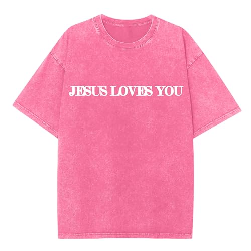 Christian Believer Faith God Religious T-Shirt Jesus Shirts for Women Men - color: Roseb, size: Medium