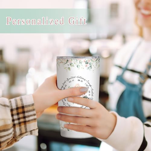 Personalized Initial U Tumbler 20oz, Monogrammed Gift for Women Birthday Mothers Day Religious Gift, Personalized Christian Gift for Women Initial Coffee Mug - style: Initial U cup