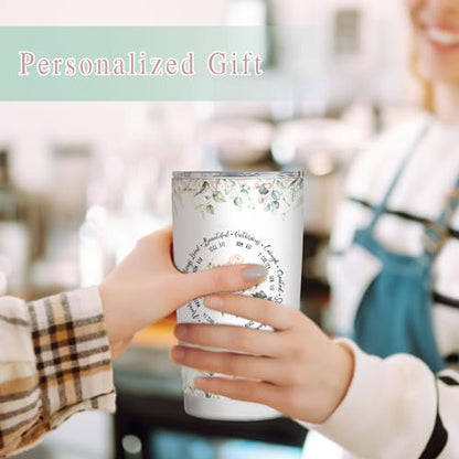 Personalized Initial C Tumbler 20oz, Monogrammed Gift for Women Birthday Mothers Day Religious Gift, Personalized Christian Gift for Women Initial Coffee Mug - style: Initial C cup